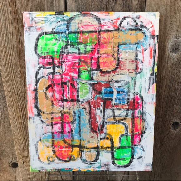 Colorful Textured Abstract Original Painting 20" x 16" - Picture 6 of 7